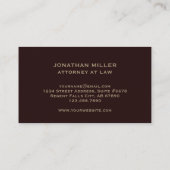 Besondere Visitenkarte unter dem rechtlichen Gesic (Rückseite)