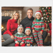 Besondere Weihnachtsfamilienfotos Fleecedecke (Vorderseite (Horizontal))