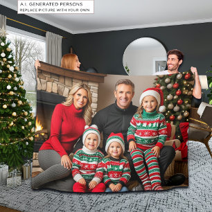 Besondere Weihnachtsfamilienfotos Fleecedecke