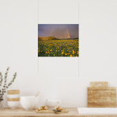 Besondere Wildblume Wiese bei Sonnenaufgang 2 Poster (Küche)