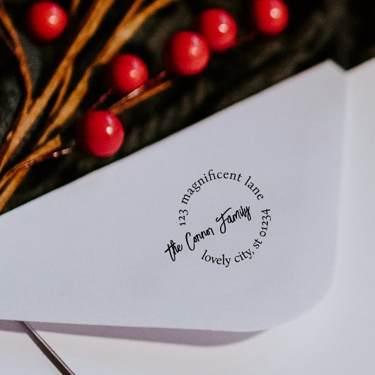 Besondere zeitgenössische zirkuläre Rücksendeadres Permastempel