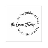 Besondere zeitgenössische zirkuläre Rücksendeadres Permastempel (Design)