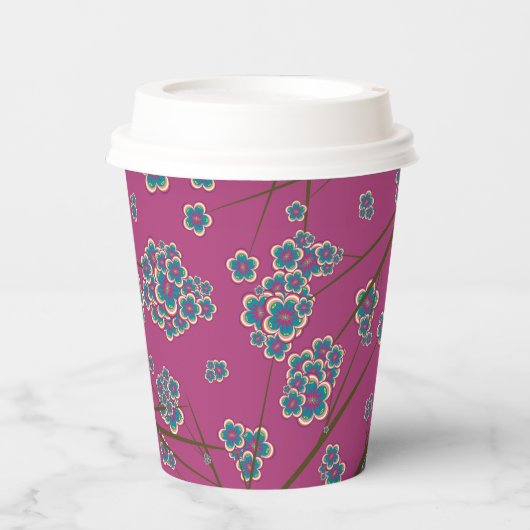 Besondere Zweige 8oz. Boysenberry Paper Cups Pappbecher (Vorderseite)