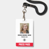 BESONDERES EREIGNIS PRESSEPASS - Foto I.D. Ausweis (Vorderseite mit Lanyard)