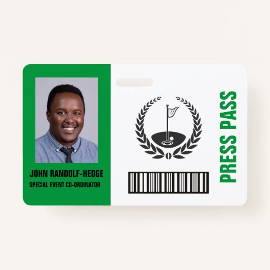 BESONDERES GOLF EVENT SECURITY ABZEICHEN AUSWEIS (Vorderseite)