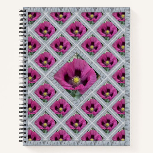 Besonderes Notebook mit Magenta Poppies Notizblock (Vorderseite)