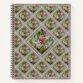 Besonderes Notebook mit rosa Spider-Lilien Notizblock