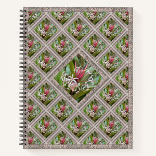 Besonderes Notebook mit rosa Spider-Lilien Notizblock