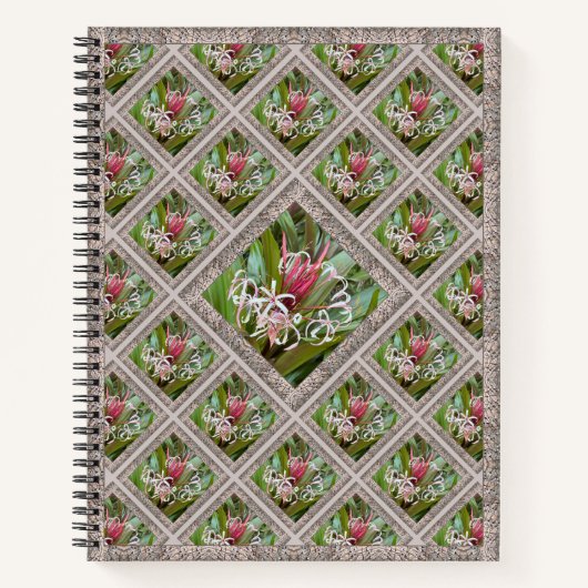 Besonderes Notebook mit rosa Spider-Lilien Notizblock (Vorderseite)