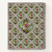 Besonderes Notebook mit rosa Spider-Lilien Notizblock (Rückseite)