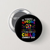 Besonderes Paraprofessional Autismus Awareness Button (Vorne & Hinten)