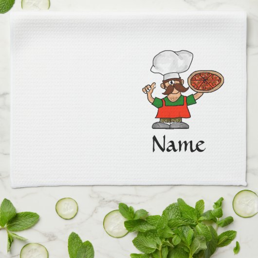 Besonders anzufertigen Pizza-Spaß-Geschirrtücher! Geschirrtuch (Gefaltet)