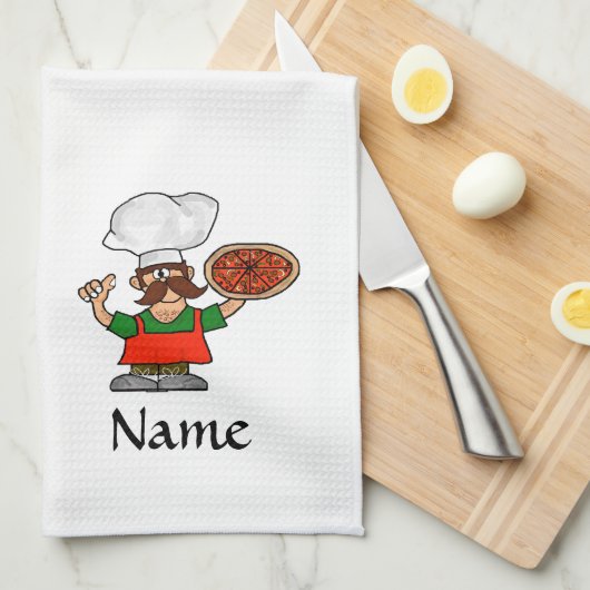 Besonders anzufertigen Pizza-Spaß-Geschirrtücher! Geschirrtuch (Viertel Falte)