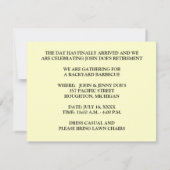 BESONDERS ANZUFERTIGEN RUHESTANDS-PARTY EINLADUNG (Rückseite)