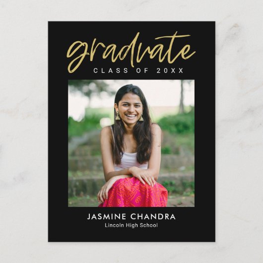 Besonders Coole bearbeitbare Abschluss-Postkarte Postkarte (Vorderseite)