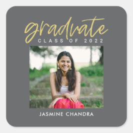 Besonders Coole, bearbeitbare Abschluss-Sticker Quadratischer Aufkleber