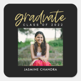 Besonders Coole, bearbeitbare Abschluss-Sticker Quadratischer Aufkleber