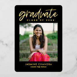 Besonders Coole Foil Abschluss bearbeitbare Farbfo Folieneinladung