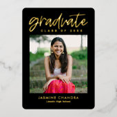 Besonders Coole Foil Abschluss bearbeitbare Farbfo Folieneinladung (Vorderseite)