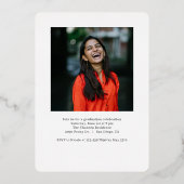 Besonders Coole Foil Abschluss bearbeitbare Farbfo Folieneinladung (Rückseite)