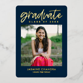 Besonders Coole Foil Abschluss bearbeitbare Farbfo Folieneinladung