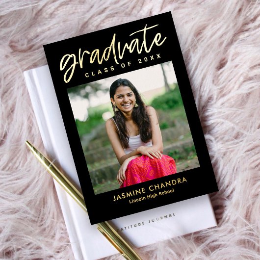 Besonders Coole Foil Abschluss bearbeitbare Farbfo Folieneinladung