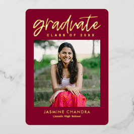 Besonders Coole Foil Abschluss bearbeitbare Farbfo Folieneinladung