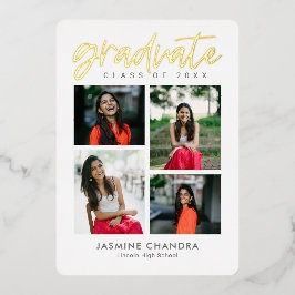 Besonders Coole Foil Abschluss bearbeitbare Farbfo Folieneinladung