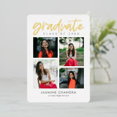 Besonders Coole Foil Abschluss bearbeitbare Farbfo Folieneinladung (Stehend vorne)