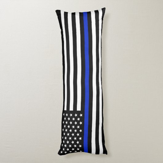 Besonders langes dünnes Blue Line überwachen Seitenschläferkissen (Rückseite (Vertikal))