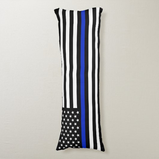 Besonders langes dünnes Blue Line überwachen Seitenschläferkissen (Vorderseite Vertikal)