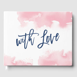 BESONDERS niedliche, rosafarbene, bestrichene Wass Gästebuch