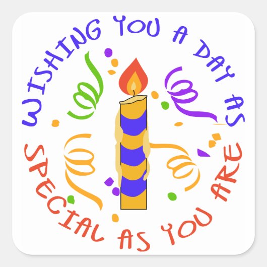 BESONDERS, WIE SIE SIND QUADRATISCHER AUFKLEBER (Vorderseite)