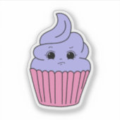 Besorgener Lavendel-Cupcake Aufkleber (Vorderseite)