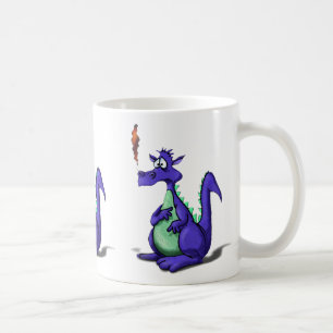 Besorgnis erregender Lila Dragon-Cartoon Kaffeetasse