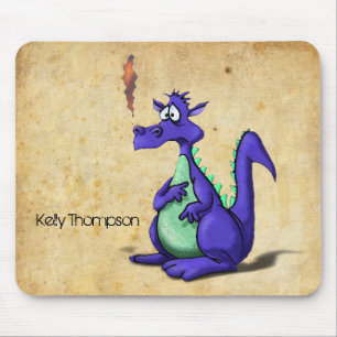 Besorgnis erregender Lila Dragon-Cartoon Mousepad