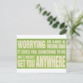 Besorgnis ist wie ein Schaukelstuhl - Karte (Stehend Vorderseite)