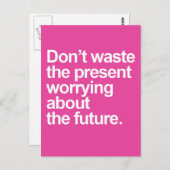 Besorgnis über das künftige Zitat Postkarte (Vorne/Hinten)