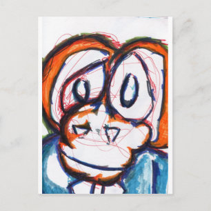 besorgt Simian Postkarte