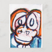 besorgt Simian Postkarte (Vorderseite)