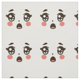 besorgte Girl-Cartoon-Puppenkunst Stoff