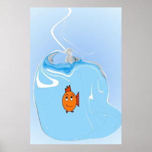 Besorgter Fisch Poster