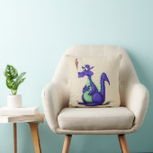 Besorgter lila Drache-Cartoon Kissen (Stuhl )