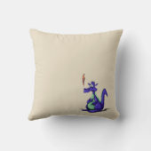 Besorgter lila Drache-Cartoon Kissen (Rückseite)