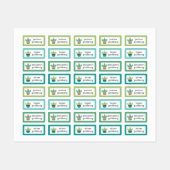 Bespectacled Cactus Add Name Etiketten (Blatt)