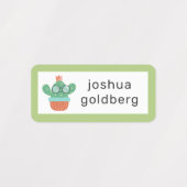 Bespectacled Cactus Add Name Etiketten (Design 1)