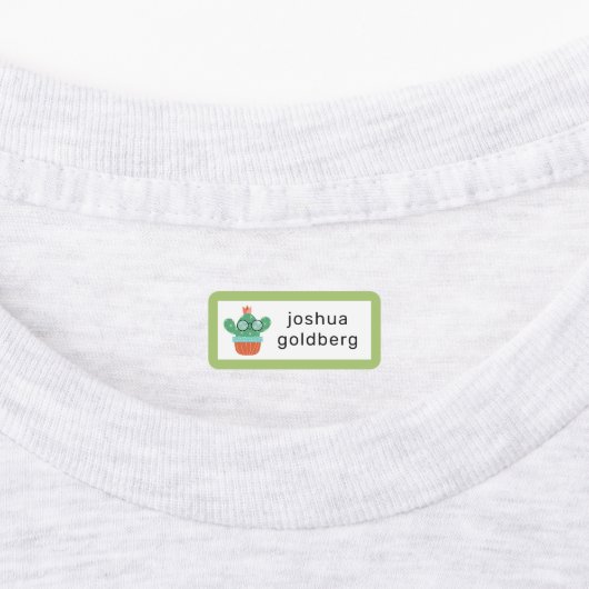 Bespectacled Cactus Add Name Etiketten (Befestigt)