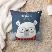 Bespectacled Polar | Monogramm Kissen (Decke)