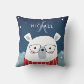 Bespectacled Polar | Monogramm Kissen (Rückseite)