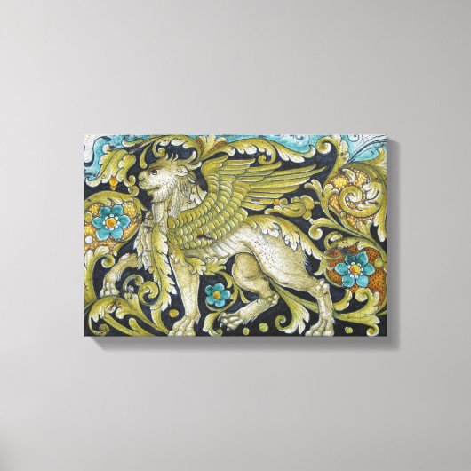 Bespitzte Lavas - Deruta Tile Lion Leinwanddruck (Vorderseite)